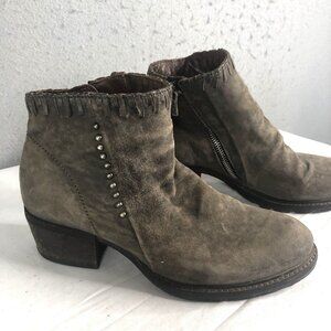 A.S.98 Booties  Womens 8.5 US 38 EU Gray Leather Ankle Suede Rock Grunge Boho